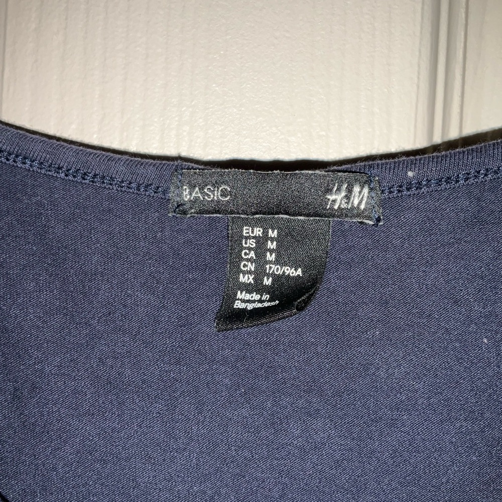 H & M Blue 3/4 Sleeve Classic Casual Prep Minimalist Dress - Picture 2 of 3